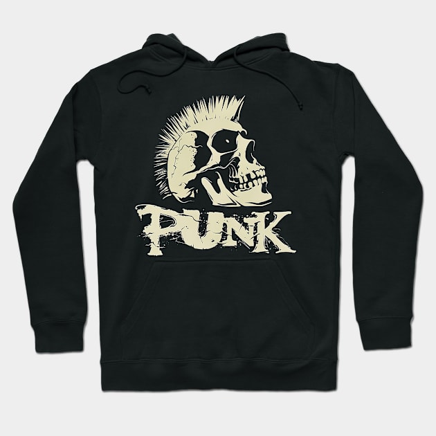 punk skull mohawk hairstyle Hoodie by kakimonkey